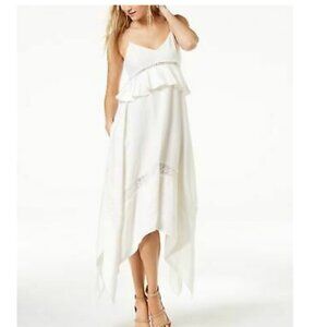 RACHEL ZOE Ivory Ruffled White Dress. Size: 0